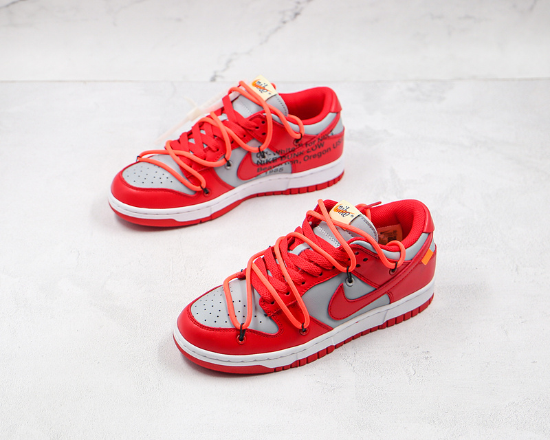 Ow X Sb Dunk Low University Red/Wolf Grey 9