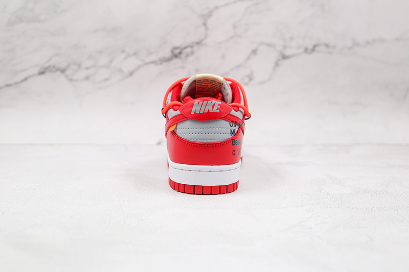 Ow X Sb Dunk Low University Red/Wolf Grey 11