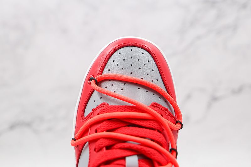 Ow X Sb Dunk Low University Red/Wolf Grey 13