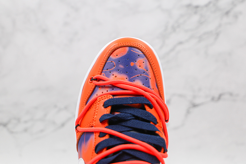 Ow X Futura X Dunk Low Sb Navy Blue/White/Orange 5