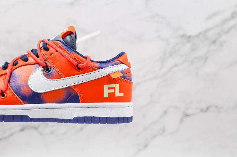 Ow X Futura X Dunk Low Sb Navy Blue/White/Orange 15