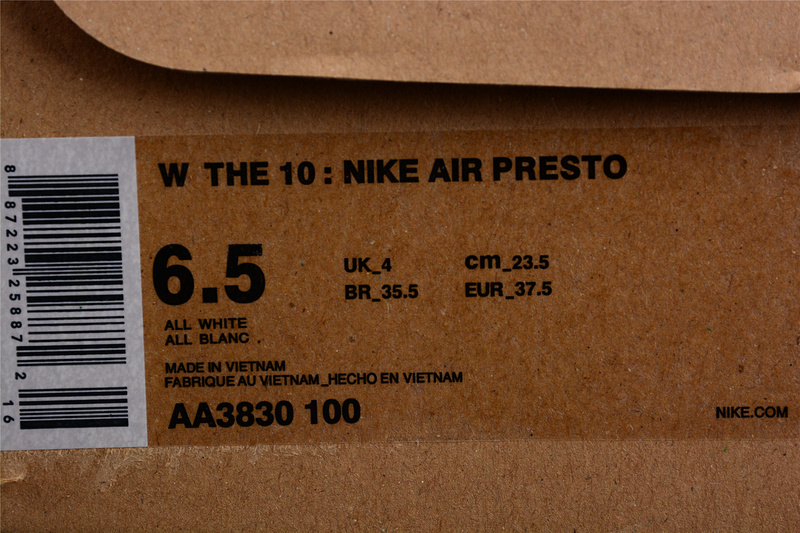 Ow X Air Presto White/Black/Cone 7