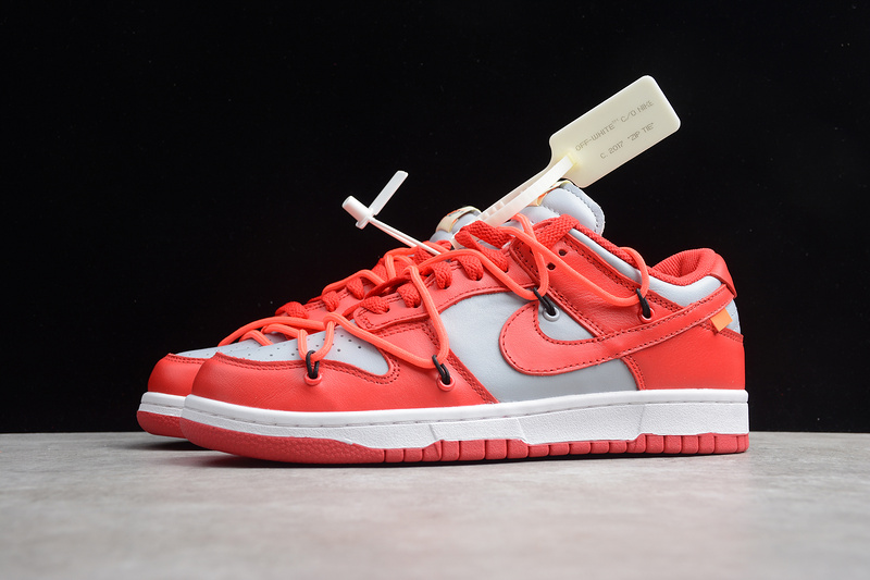 Gz Off-White X Dunk Low University Red/Wolf Grey 15