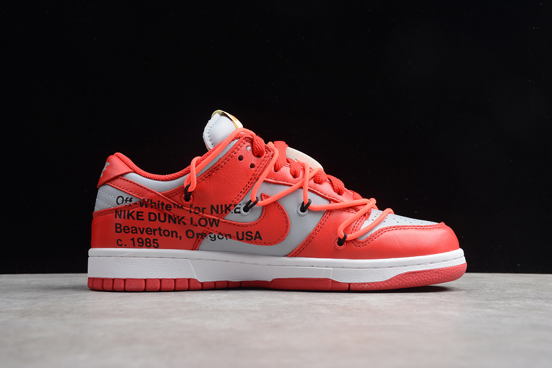 Gz Off-White X Dunk Low University Red/Wolf Grey 17