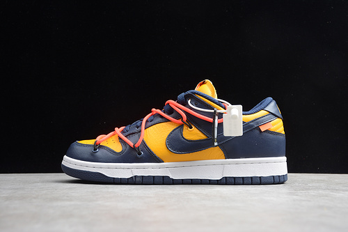 Gz Off-White X Dunk Low University Gold/Midnight Navy 11