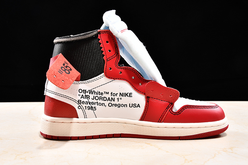 Get Air Jordan 1 High X Off White Chicago White/Black-Varsity Red 9