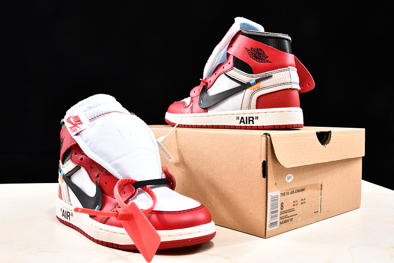 Get Air Jordan 1 High X Off White Chicago White/Black-Varsity Red 31