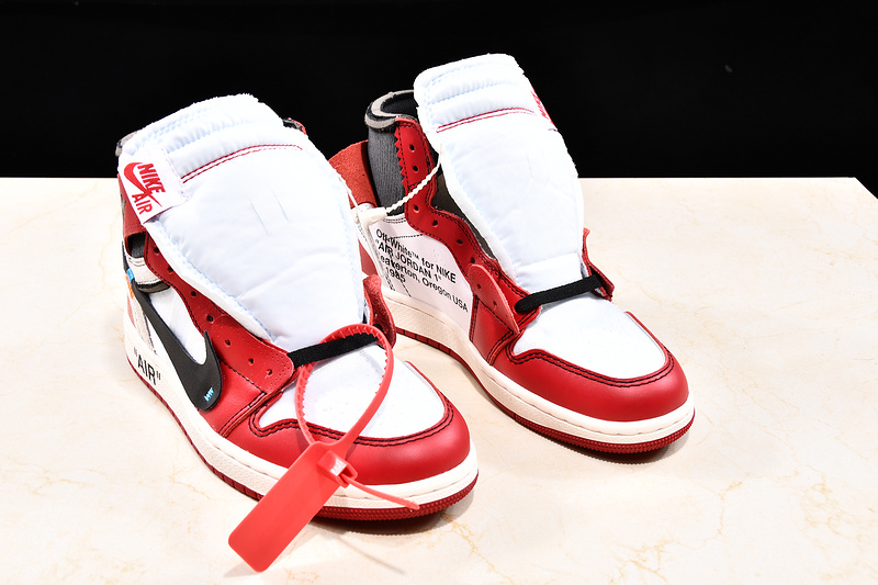 Get Air Jordan 1 High X Off White Chicago White/Black-Varsity Red 39