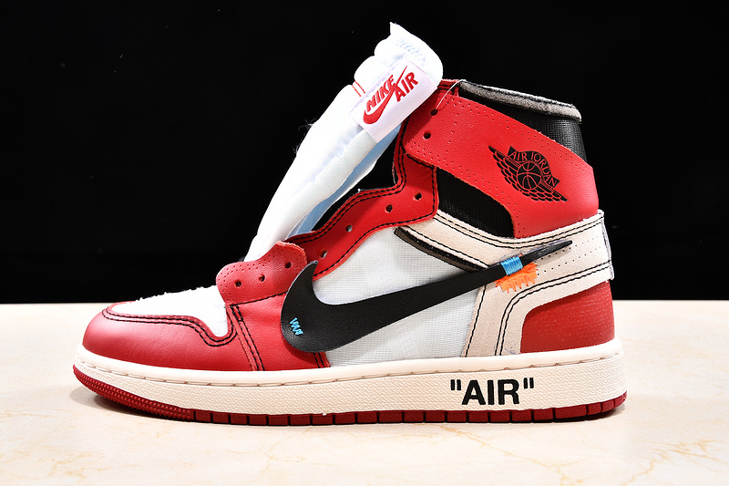 Get Air Jordan 1 High X Off White Chicago White/Black-Varsity Red 41