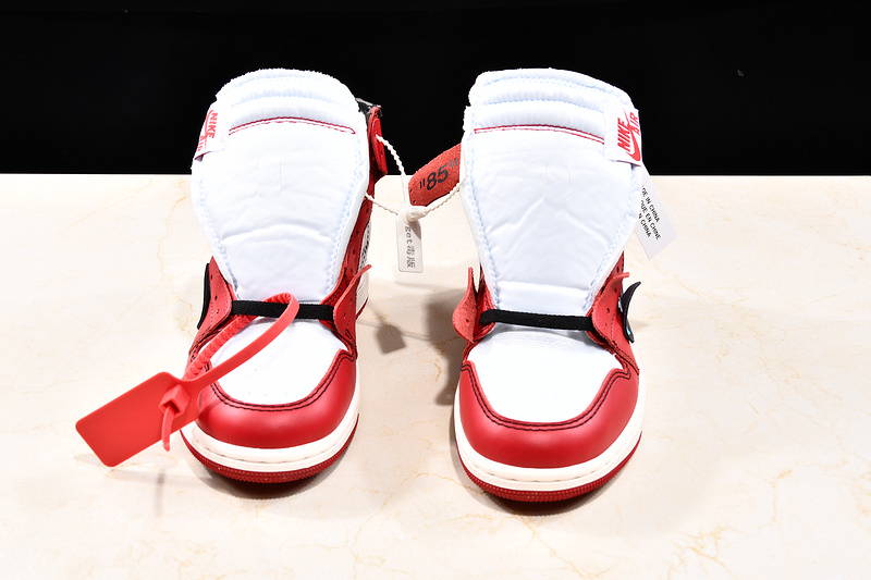 Get Air Jordan 1 High X Off White Chicago White/Black-Varsity Red 51