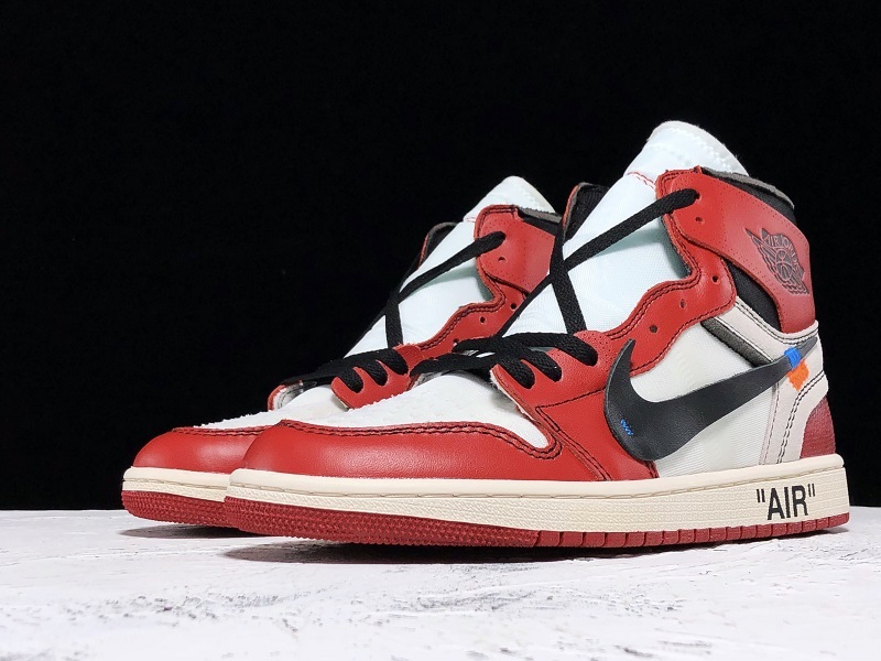 Owf Air Jordan 1 High X Off White Chicago White/Black-Varsity Red 13