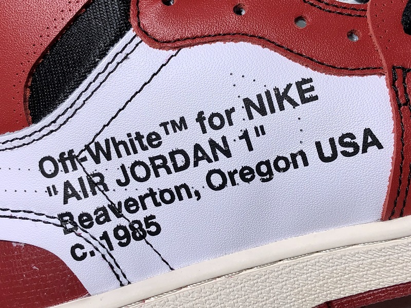 Owf Air Jordan 1 High X Off White Chicago White/Black-Varsity Red 15