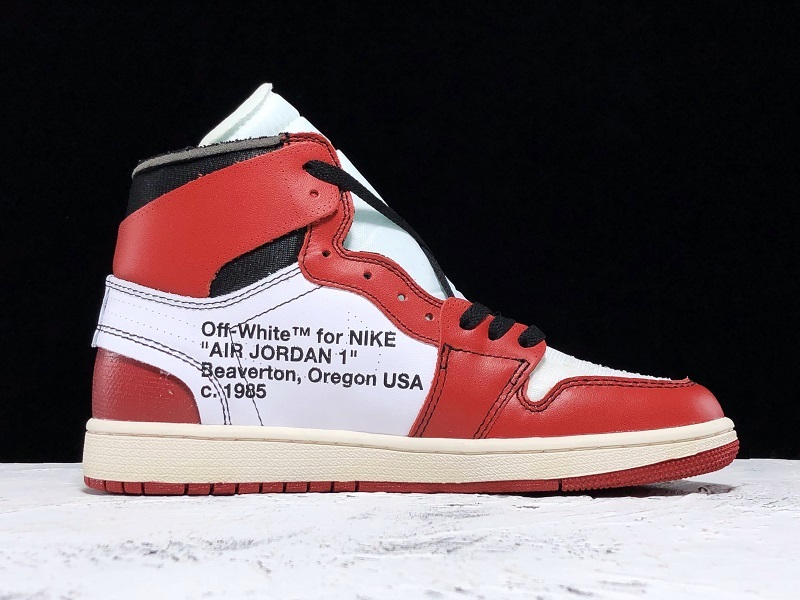 Owf Air Jordan 1 High X Off White Chicago White/Black-Varsity Red 17