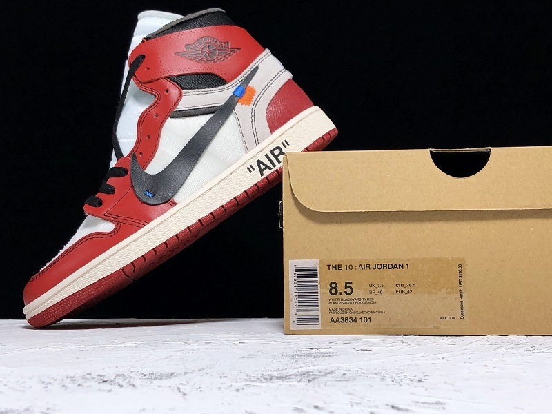 Owf Air Jordan 1 High X Off White Chicago White/Black-Varsity Red 33