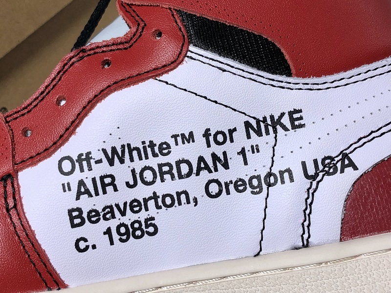 Owf Air Jordan 1 High X Off White Chicago White/Black-Varsity Red 35