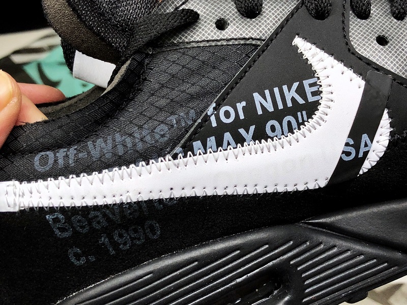 H12 Air Max 90 Off-White Black/Black-Cone-White 5