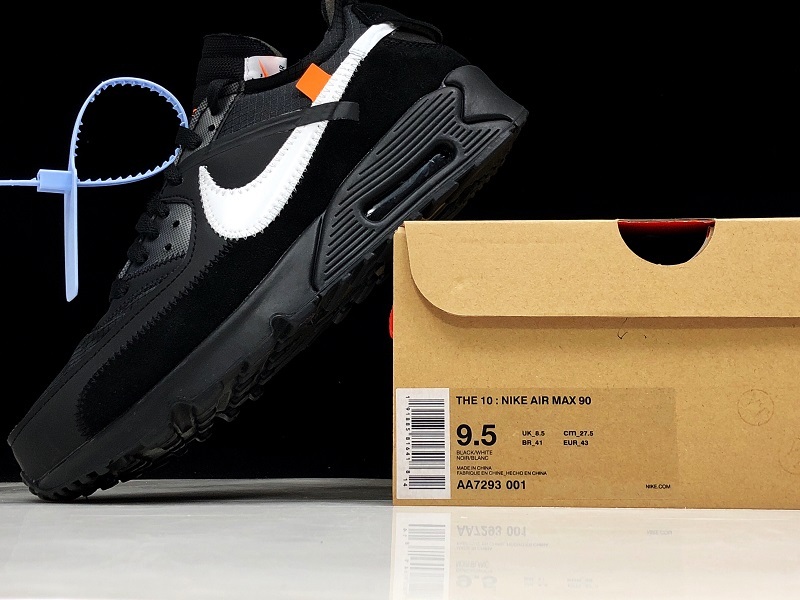 H12 Air Max 90 Off-White Black/Black-Cone-White 13