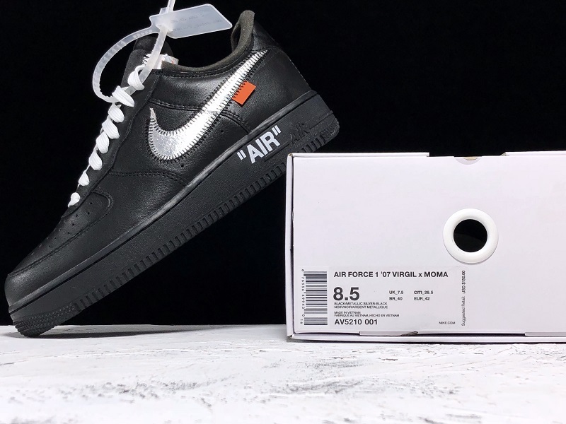 St Off White X Air Force 1 Low 07 Virgil Black/Metallic Silver 13