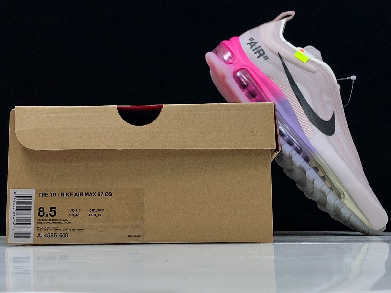 Bc Off-White Air Max 97 Queen Ny Elemental Rose/Black 9