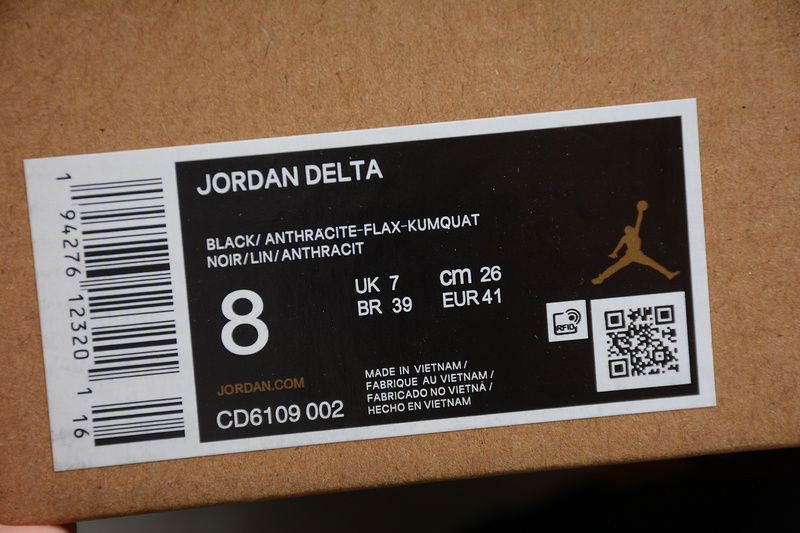 Jordan Delta Black/Anthracite Flax Kumquat 13