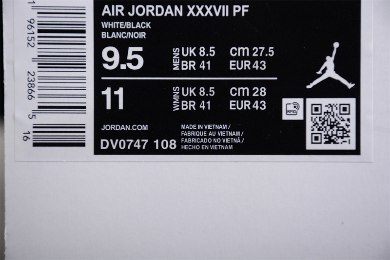 Air Jordan 37 Pf Oreo White/Black/Citrus 21