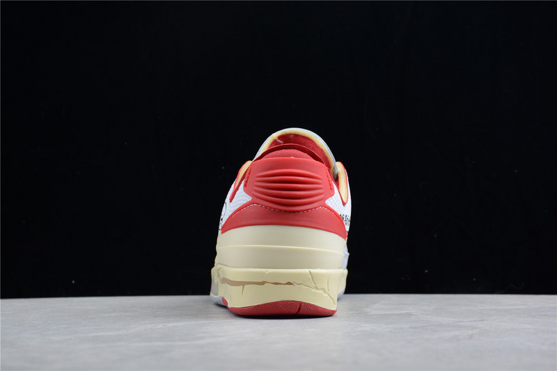 Ow X Air Jordan 2 Retro Low Sp Sail White/White/Red 3