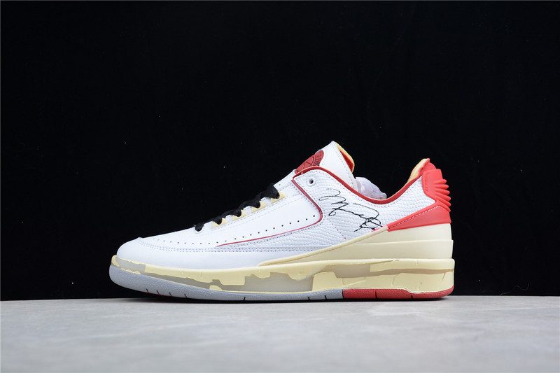 Ow X Air Jordan 2 Retro Low Sp Sail White/White/Red 11