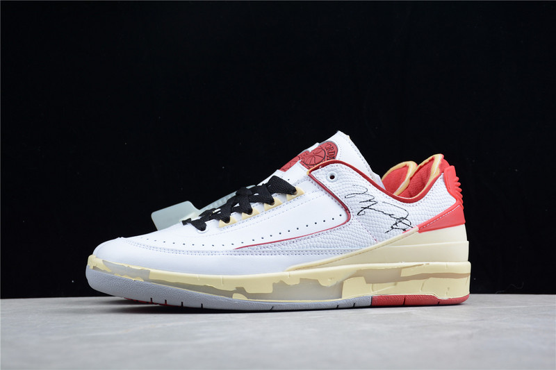 Ow X Air Jordan 2 Retro Low Sp Sail White/White/Red 21