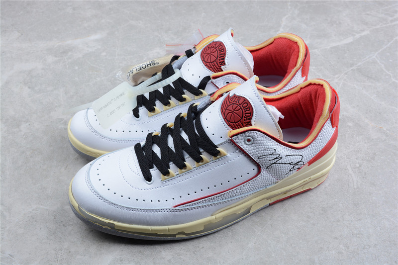 Ow X Air Jordan 2 Retro Low Sp Sail White/White/Red 33