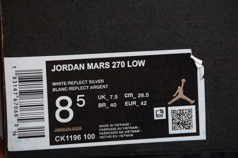 Air Jordan Mars 270 Low White/White/White 11