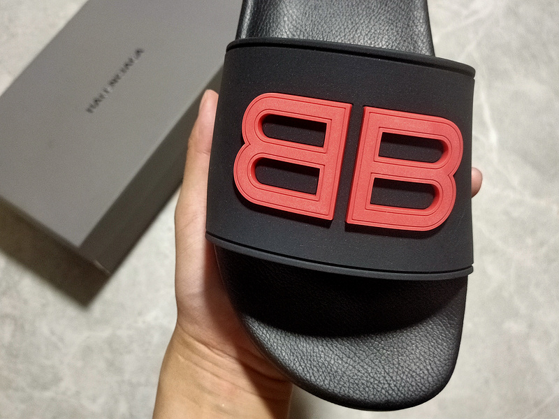 Balenciaga Logo Pool Sides Black/Black/Red 15