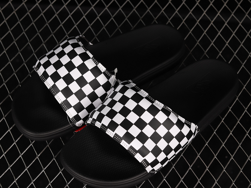 Checkerboard La Costa Slide-On Black/Black/White 15