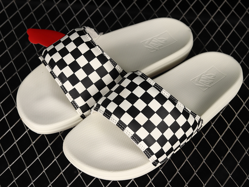 Checkerboard La Costa Slide-On White/Black/White 3