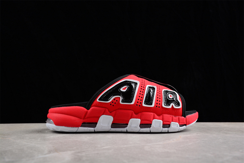 Air More Uptempo Slide White/Black/Red 19