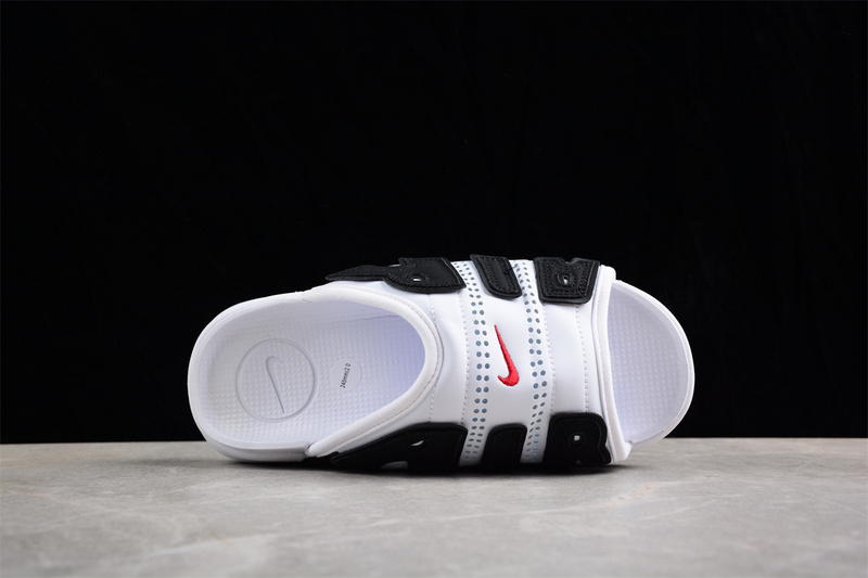 Air More Uptempo Slide White/Black/Varsity Red 7