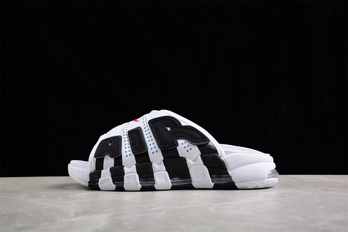 Air More Uptempo Slide White/Black/Varsity Red 9