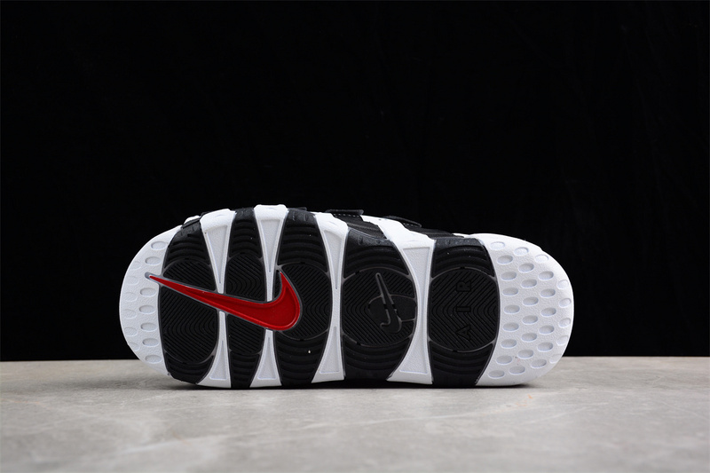 Air More Uptempo Slide White/Black/Varsity Red 25