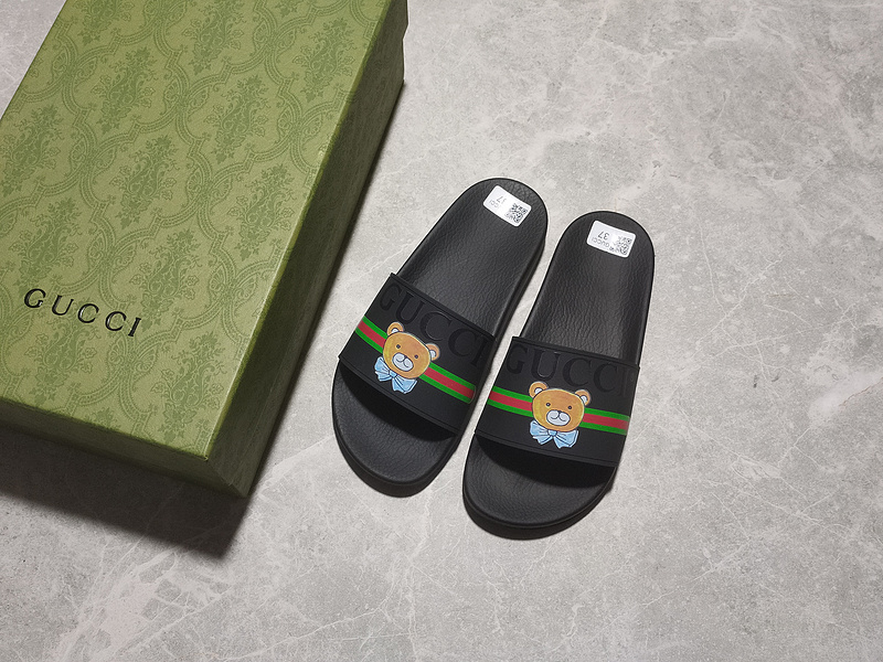 Gucci Slippers Black/Black/Red 13