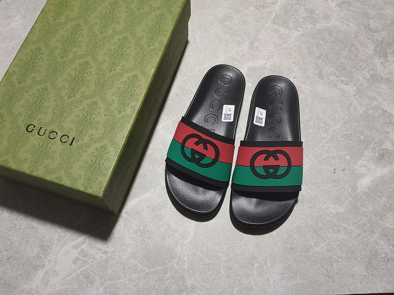 Gucci Slippers Black/Green/Red 5