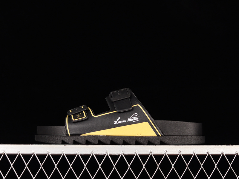 L*V Trend Classic Slippers Black/Black/Yellow 7