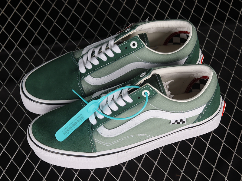 Old Skool Skate White/Green 7