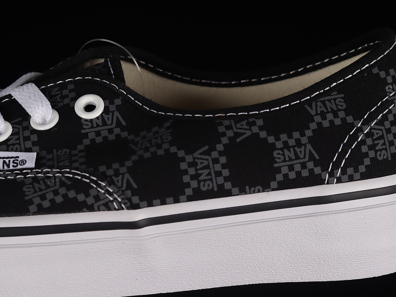 Monogram Authentic Skate Shoes Black/Black/White 15