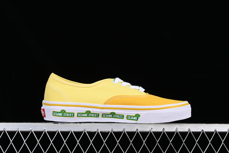 Sesame Street Vans Authentic Whhite/Yellow/Gold/Green 13