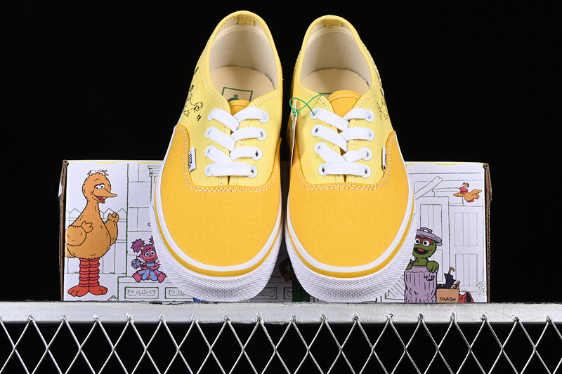 Sesame Street Vans Authentic Whhite/Yellow/Gold/Green 23