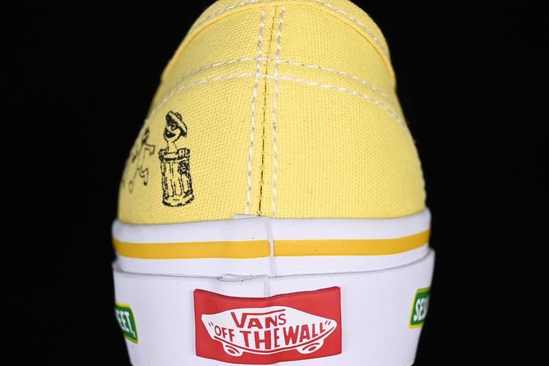 Sesame Street Vans Authentic Whhite/Yellow/Gold/Green 27