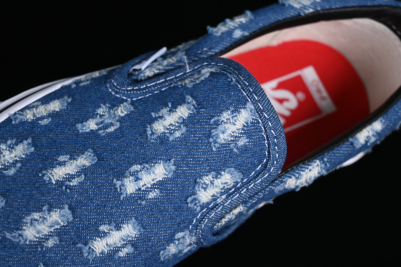 Supreme X Slip On Blue Hole Punch Denim Blue 19