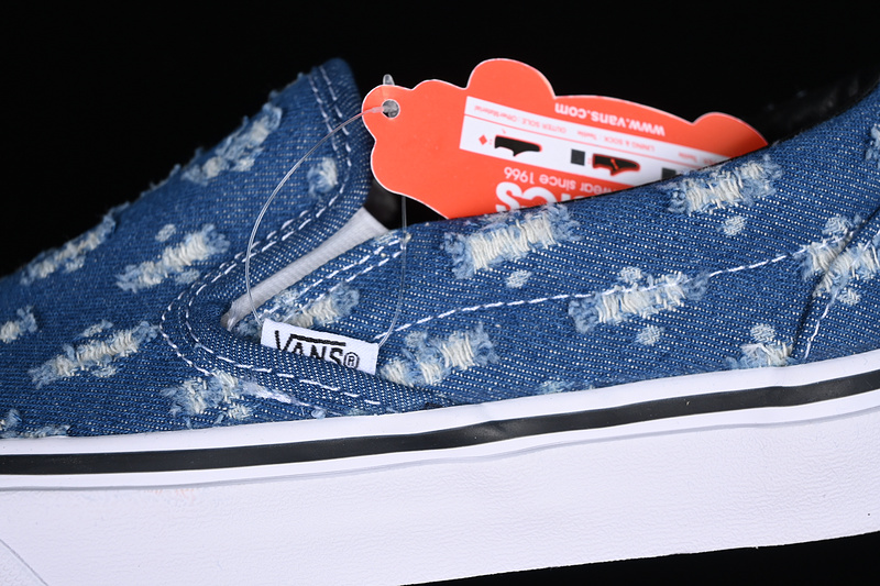 Supreme X Slip On Blue Hole Punch Denim Blue 21