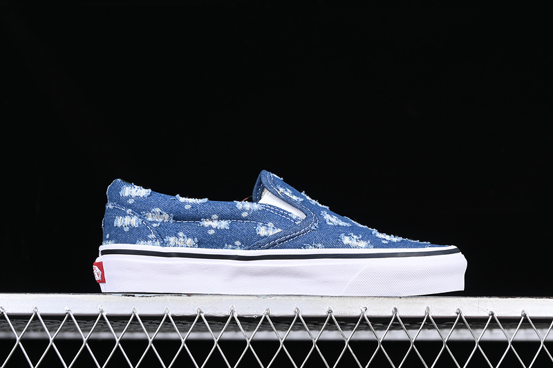 Supreme X Slip On Blue Hole Punch Denim Blue 25