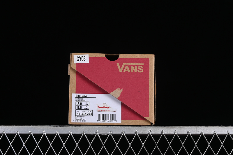 Vans Sk8-Low Reissue S Whte/Grey/Red 5