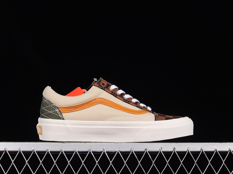 Old Skool Low-Top Checkerboard Green/Brown/Black-Off White 15